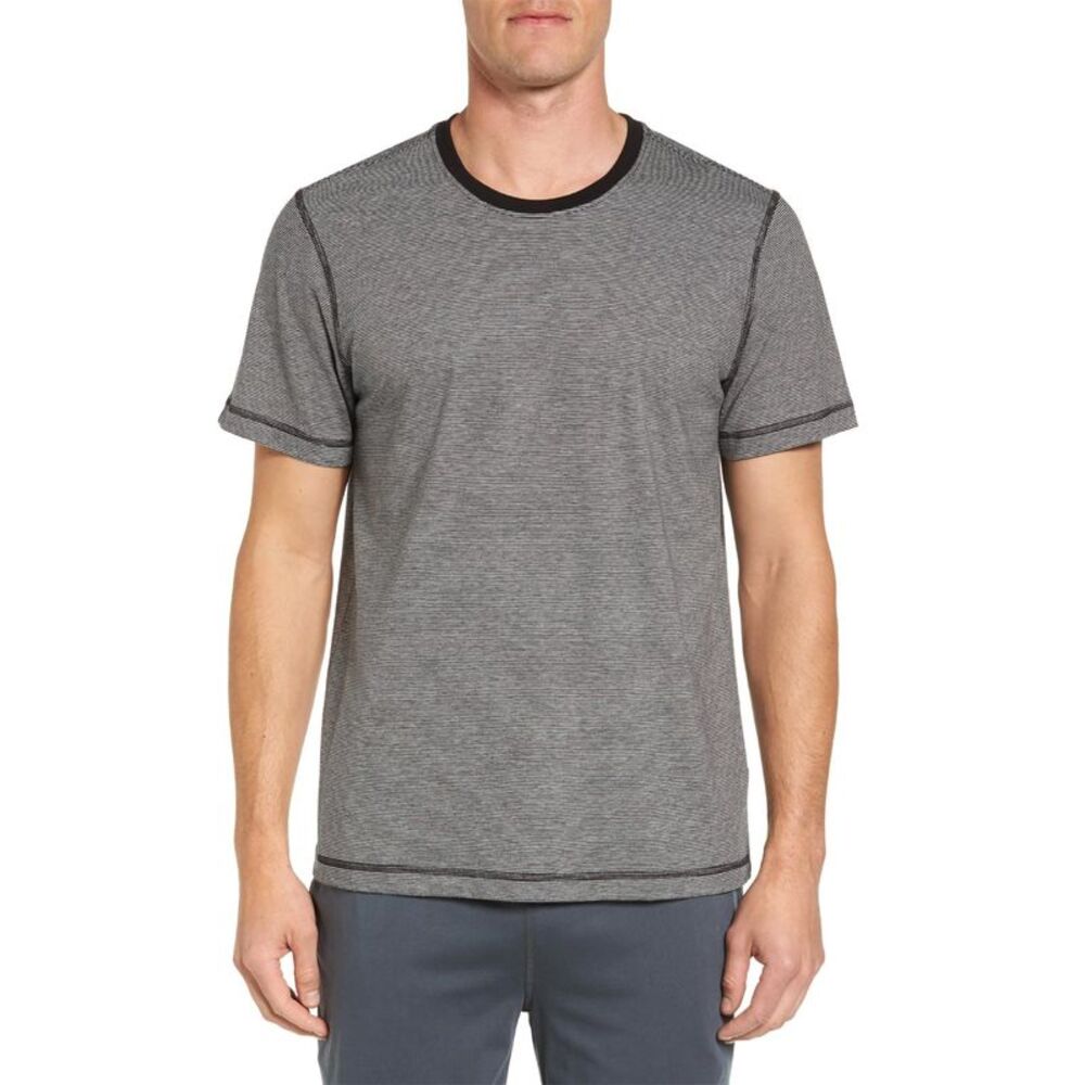 Daniel Buchler Mens Peruvian Pima Cotton T-Shirt Small Black/Grey Heather NWT